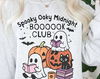 Haunted Book Club Shirt Halloween Book Shirt Halloween Sweatshirt Spooky Season Book Lover Shirt Reading Ghost Shirt Funny Bookish Shirt