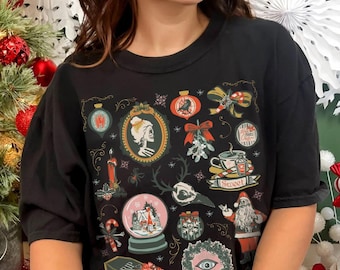 Victorian Gothic Christmas Shirt Creepy Christmas Tshirt Comfort Colors Ugly Christmas Sweater Tees Goth Clothing Scary Christmas Shirts