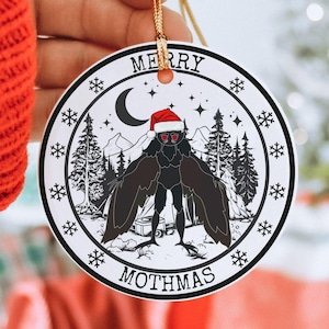 Mothman Christmas Ornament Mothman Ornaments Christmas Ornaments Cryptid Christmas Gift Cryptids Gift Paranormal Funny Christmas Ornaments