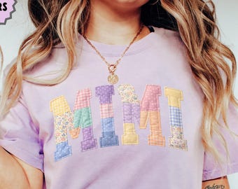 Camiseta Mimi de imitación patchwork Comfort Colors Regalo para el Día de la Madre Regalos para la abuela en el Día de la Madre Regalos para Mimi Camiseta de mamá Regalo para Mimi Regalo de cumpleaños