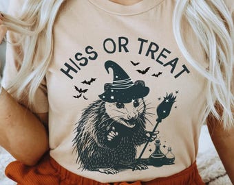 Opossum Halloween Shirt Funny Opossum Feral Halloween Opossum Lover Gifts Cute Halloween Witch Retro Possum Halloween Tees Spooky Season
