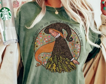 Plant Shirt Cottage Core Plants Shirt Cottagecore Green Witch Plant Lover Gift Gardening Planting Gifts Plant Lover Shirt Gardening Shirt