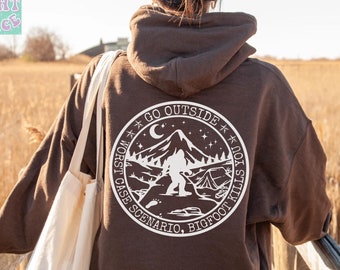 Worst Case Scenario Bigfoot Hoodie Sweatshirt Mountain Themed Shirt Hiking Outdoor Shirts Wilderness Graphic Tee Funny Camping Sweatshirts