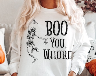 Funny Halloween Shirt, Funny Skeleton Shirt, Boo Shirt, Vintage Halloween, Spooky Season Shirt, Halloween Sweatshirt, Halloween Crewneck