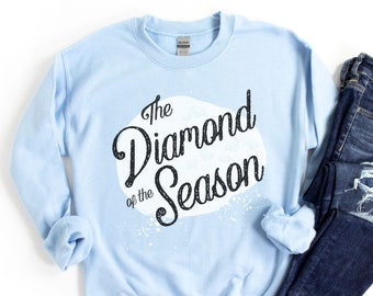The Diamond of the Season Sweatshirt Faux Bleached Effect Women's Crewneck Sweater Engagement Gift Literary Gifts Book Lover Shirt Reading