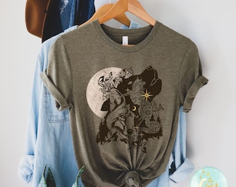 Mystical Moon Coyote Camping T-Shirt, Bonfire Shirt, Womens Camp Shirt, Outdoor Shirt, Outdoors Shirt, Camping Shirts, Hiking Gift, Camping