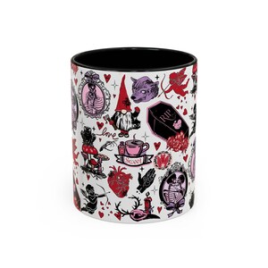 Gothic Valentine Mug Creepy Valentine's Day Coffee Mugs Vintage Style Goth Home Decor Anti Valentine Drinkware Witchy Galentines Day Gift image 12