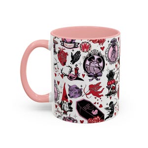 Gothic Valentine Mug Creepy Valentine's Day Coffee Mugs Vintage Style Goth Home Decor Anti Valentine Drinkware Witchy Galentines Day Gift image 17