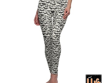 Ropa gótica para mujer, leggings de encaje con murciélagos, atuendo para fiesta de Halloween, regalos de Halloween para ella, regalo de bruja, pantalones de pijama navideños