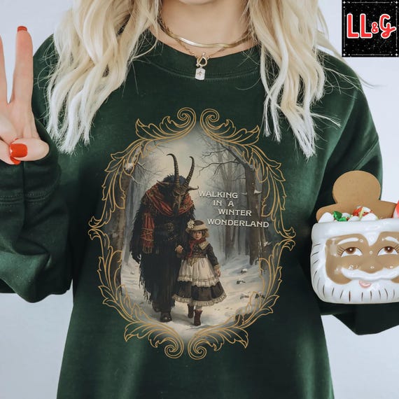 Krampus Sweatshirt Scary Christmas Sweatshirts Spooky Dark Christmas Shirt Christmas Pajamas Krampusnacht Creepmas Ugly Christmas Sweater
