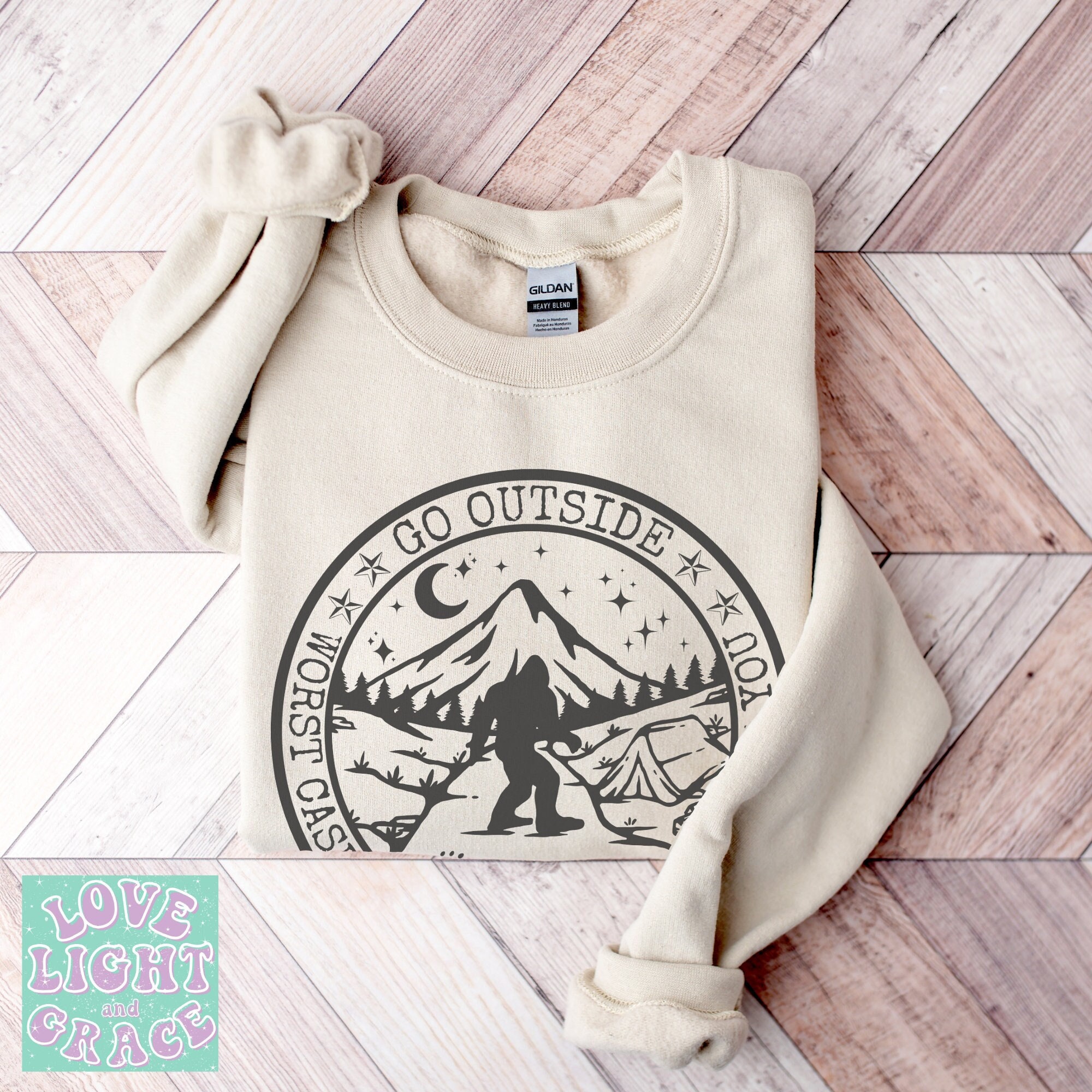 Worst Case Scenario Bigfoot Sweatshirt Camping Shirt Trendy Cryptids Mountain Sweatshirts Hiking Gifts Nature Shirts Adventure Outdoor Gift
