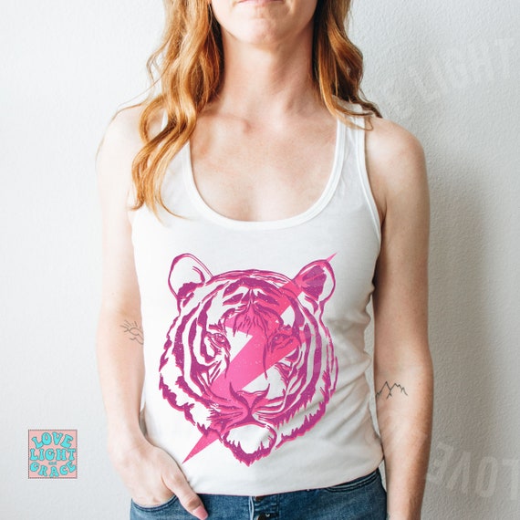 Tiger Tank Top Lightning Bolt Women's Tank Tops Summer Tanks for
