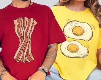 Bacon and Eggs Costume Duo Shirts Funny Food Costume Breakfast Halloween Costume Shirt Teacher Group Costume Funny Matching Group Shirts