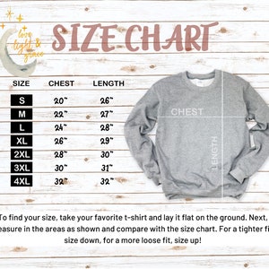 Peut inclure: Tableau des tailles pour un sweat-shirt avec des mesures en pouces pour la poitrine et la longueur. Les tailles vont du S au 4XL. Pour trouver votre taille, prenez votre t-shirt pr&eacute;f&eacute;r&eacute; et posez-le &agrave; plat sur le sol. Ensuite, mesurez dans les zones indiqu&eacute;es et comparez avec le tableau des tailles. Pour une coupe plus ajust&eacute;e, prenez une taille en dessous, pour une coupe plus ample, prenez une taille au-dessus.