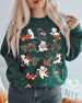 Cat Christmas Sweater Cat Shirts Vintage Kittens Cute Ugly Christmas Sweatshirt Retro Holiday Gifts Christmas Gift for Mom Cat Lover Gifts 