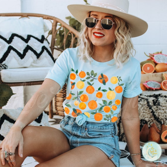 Summer T-shirt Summertime Oranges Print 