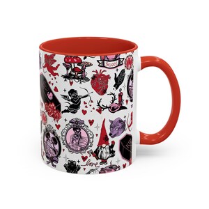 Gothic Valentine Mug Creepy Valentine's Day Coffee Mugs Vintage Style Goth Home Decor Anti Valentine Drinkware Witchy Galentines Day Gift image 4