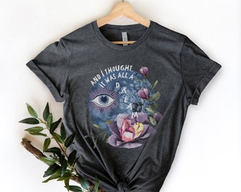 Mystical Moon Dream T Shirt Celestial Shirt Witchy T-Shirt Boho Shirts for Women Gothic Eye Magical Yoga Tee Aesthetic Shirt