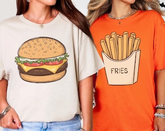 Burger and Fries Costume Duo Shirts Funny Food Costume Halloween Costume Shirt Teacher Group Costume Sandwich Funny Matching Group Shirts