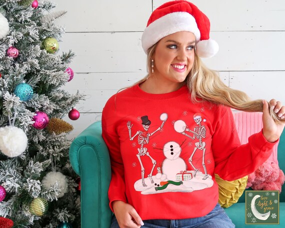 Skeleton Christmas Sweater Funny 