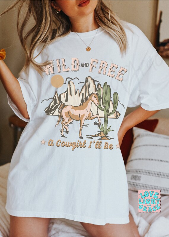 Western Shirts for Women Cowgirl Shirt Summer Tees Comfort Colors Tshirt Hippie Shirts Retro Vintage Inspired Desert Trendy Oversized Tshirt Etsy Canada