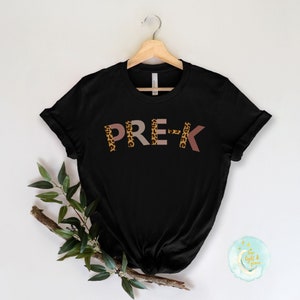 Pre K Teacher Shirt Preschool Teacher TShirt Pre Kindergarten Teaching Shirts PreK Teach Team Cheetah Leopard Print Back To School Matching