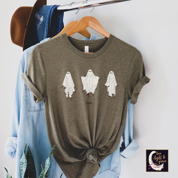 Boho Halloween Shirt Halloween Vintage Boho Ghost Halloween Party Tee Halloween T-Shirts Boo Shirts Boo Crew Cute Halloween Tees Men Women