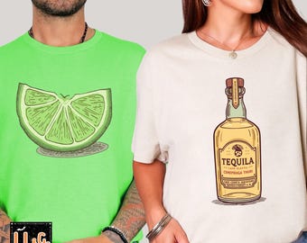 Tequila and Lime Costume Duo Shirts Funny Drinking Costume Halloween Costume Shirt Adult Couples Group Costume Funny Matching Group Shirts