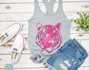 Tiger Tank Top Lightning Bolt Women's Tank Tops Summer Tanks for