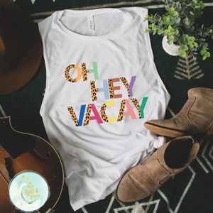 Urlaub Shirts, Mädchen Reise Shirt, Sommerferien T-Shirts, Benutzerdefinierte Familien Matching Shirts, Gruppen-Shirts, 2021 Urlaub, Oh Hey Vacay Tank Top
