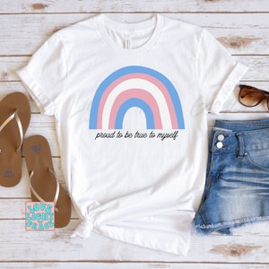 Trans Pride Shirt Transgender Pride Tshirt Subtle Pride LGBTQ Discreet Trans Pride Shirts Subtle Trans Pride Flag Rainbow Shirt Trans Lives