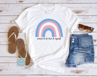 Trans Pride Shirt Transgender Pride Tshirt Subtle Pride LGBTQ Discreet Trans Pride Shirts Subtle Trans Pride Flag Rainbow Shirt Trans Lives
