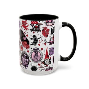 Gothic Valentine Mug Creepy Valentine's Day Coffee Mugs Vintage Style Goth Home Decor Anti Valentine Drinkware Witchy Galentines Day Gift image 10