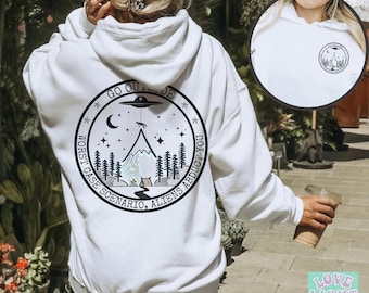 Worst Case Scenario Aliens Hoodie Sweatshirt Mountain Themed Shirt Hiking Outdoor Shirts Wilderness Graphic Tee Funny Camping Sweatshirts