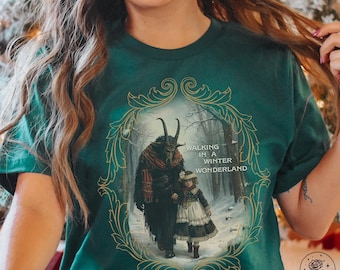Krampus Shirt Scary Christmas Shirts Spooky Dark Christmas TShirt Creepmas Pajamas Creepy Ugly Christmas Sweater Christmas Pjs Xmas Tshirt