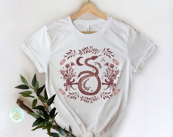 Witchy Shirt Mystical Shirts Cottagecore Halloween Vintage Style Tee Halloween Fall Apparel Witchy Clothing Witchy Clothes Botanical T-Shirt