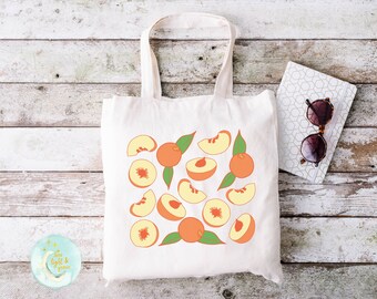 Matin Kim☆Peaches GRAPHIC MIDDLE ECOBAG IN PATTERN Peaches GRAPHIC MIDDLE ECOBAG IN PATTERN - MATINKIM