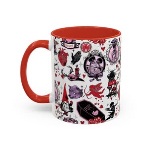 Gothic Valentine Mug Creepy Valentine's Day Coffee Mugs Vintage Style Goth Home Decor Anti Valentine Drinkware Witchy Galentines Day Gift image 5