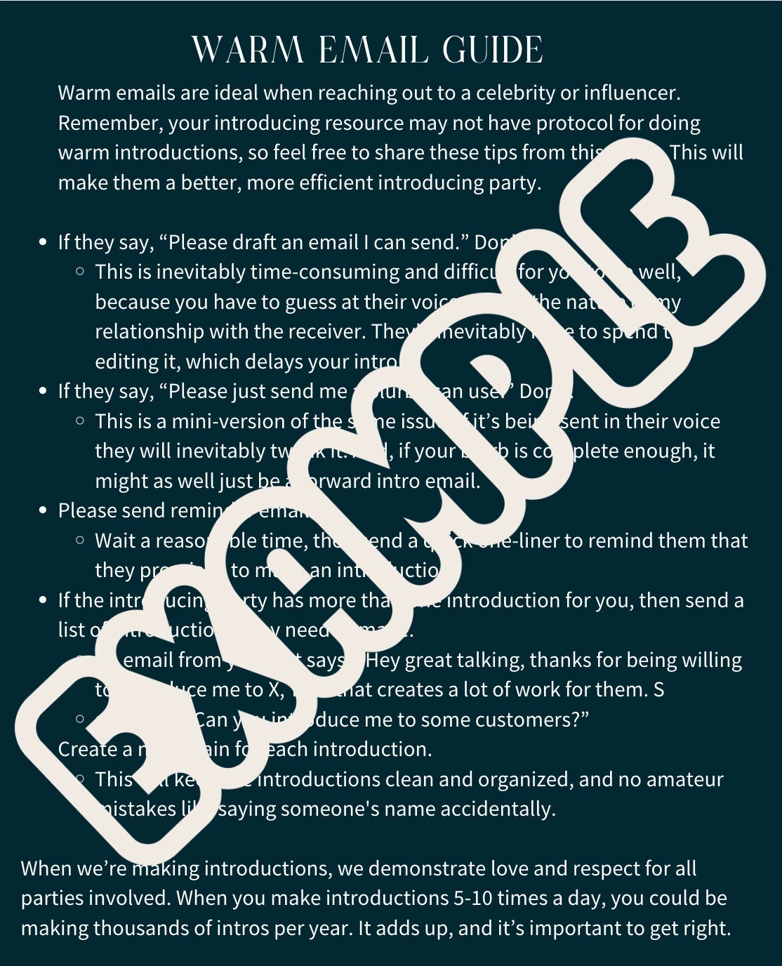 14 Page PDF Guide + 2 Editable Email Templates for Celebrity/influencer ...