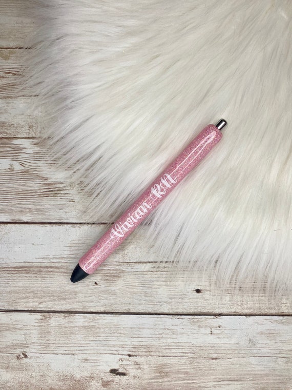 Light Baby Pink Custom Papermate Inkjoy Gel Pen, Glitter Pen