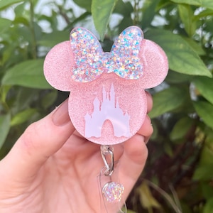Castle Glitter Abzeichen Reel Maus Kopf, Abzeichen Reel Krankenschwester, Abzeichen Reel personalisiert, Badge Reel Glitter, Badge Reel RN