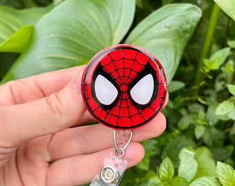 Spider Super Hero Badge Reel, Badge Reel Nurse, Badge Reel Custom, Badge Reel Personalized, Badge Reel Glitter