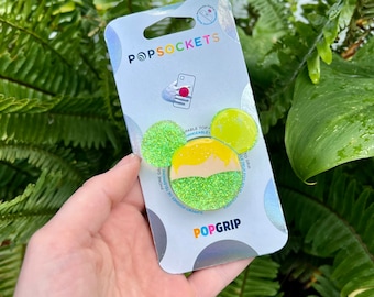 Green Glitter Fairy Phone Grip, Custom Pop Grip, Custom Glitter Phone Socket, Handmade Phone Accessory