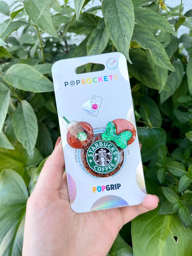 Minnie Mouse Coffee Phone Grip, Mouse Head Pop Grip, Mickey Phone Socket, Disney Inspired Minnie Mickey Phone Accessory 