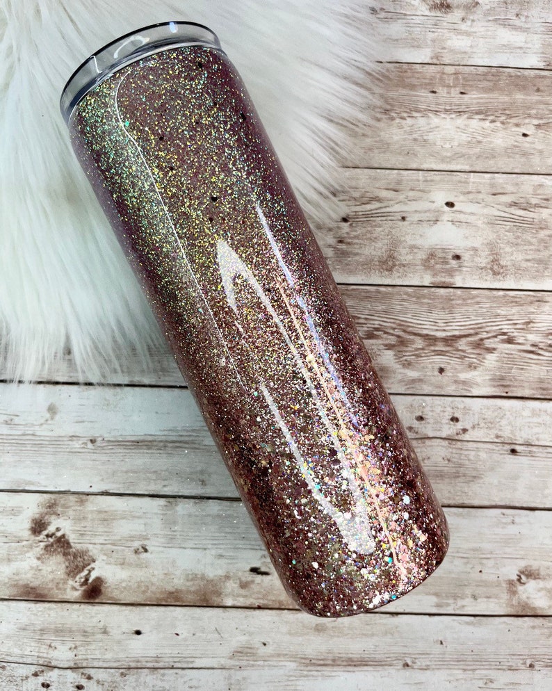 Rose Gold Ombre Glitter Epoxy Tumbler White and Blush Pink Etsy