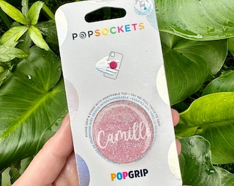 Custom Glitter Round Phone Grip, Create Your Own Custom Pop Grip, Glitter Phone Socket, Custom Phone Accessory