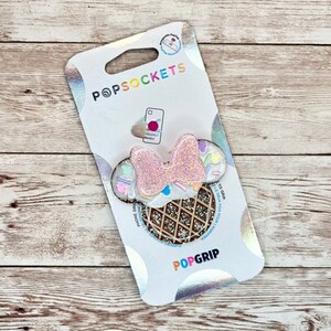 Mouse Head Ice Cream with Sprinkles Phone Grip, Mouse Head Pop Grip, Glitter Phone Socket, Glitter Phone Accessory image 2