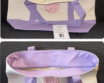 Large Lavender Trader Joe's Canvas Tote Bag with Zipper