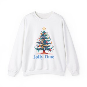 Jolly Time Christmas Tree Sweatshirt, Holiday Crewneck Jumper, Festive Winter Pullover, Xmas Sweater, Cozy Christmas Top