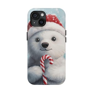 Tough Phone Cases - Christmas Polar Bear, Holiday iPhone Cover, Festive Smartphone Protector, Winter Animal Cell Phone Case, Cute Xmas Gift